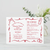 ブライダルシャワー旅程お洒落手描き プログラム (スタンド正面)