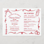 ブライダルシャワー旅程お洒落手描き プログラム (正面)