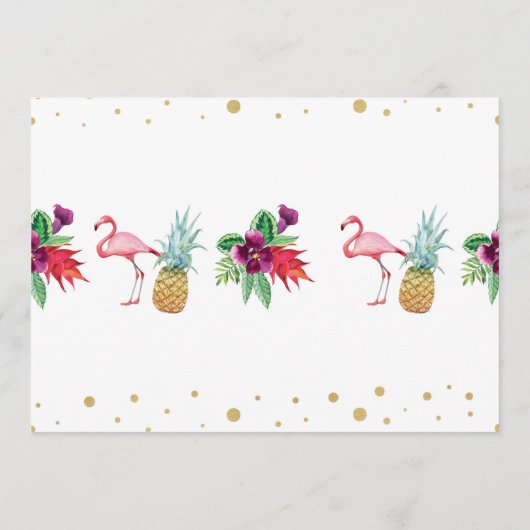 ブライダルシャワー旅程アロハフラミンゴピナップル プログラム (裏面)