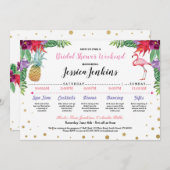 ブライダルシャワー旅程アロハフラミンゴピナップル プログラム (正面/裏面)