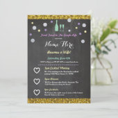 ブライダルシャワー旅程シャンパン招待状 招待状 (スタンド正面)