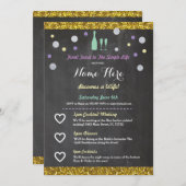 ブライダルシャワー旅程シャンパン招待状 招待状 (正面/裏面)