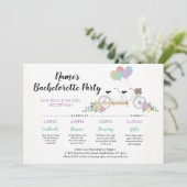 ブライダルシャワー旅程タンデムバイクバルーンおもしろい 招待状 (スタンド正面)