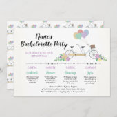 ブライダルシャワー旅程タンデムバイクバルーンおもしろい 招待状 (正面/裏面)