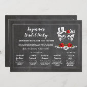 ブライダルシャワー旅程バチェロレッテスカルチョーク 招待状 (正面/裏面)