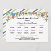 ブライダルシャワー旅程バチェロレッテパープルプラン 招待状 (正面/裏面)