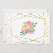 ブライダルシャワー旅程バチェロレッテ金ゴールドフレーム 招待状 (裏面)