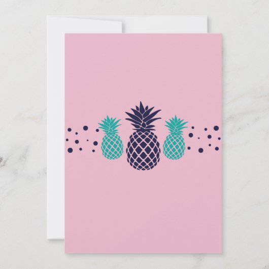 ブライダルシャワー旅程パイナップルアロハ招待状 招待状 (裏面)