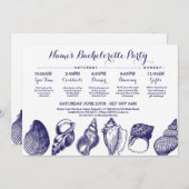 ブライダルシャワー旅程ビーチ結婚式シェルシー 招待状 (正面/裏面)
