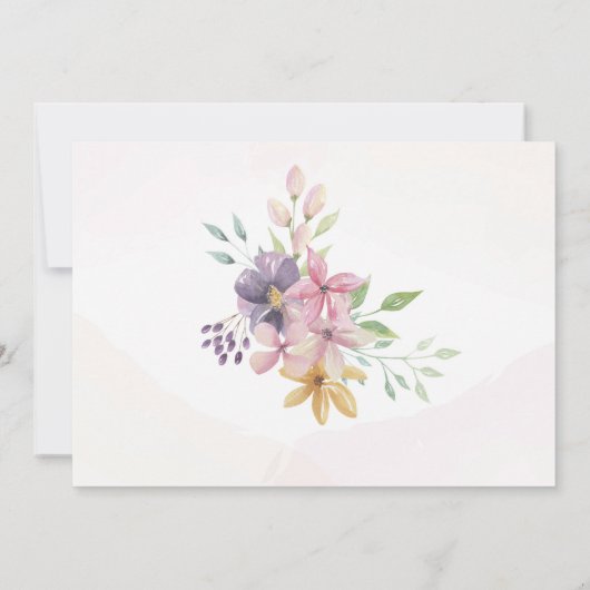 ブライダルシャワー旅程フラワーズフローラ水彩 招待状 (裏面)