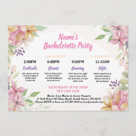 ブライダルシャワー旅程フラワーズフローラ水彩 招待状