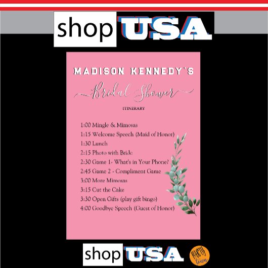 ブライダルシャワー旅程プランおもしろいファブユーカリ 招待状