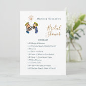 ブライダルシャワー旅程プランかわいいカップル漫画 招待状 (スタンド正面)