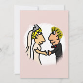 ブライダルシャワー旅程プランかわいいカップル漫画 招待状 (裏面)