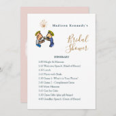 ブライダルシャワー旅程プランかわいいカップル漫画 招待状 (正面/裏面)