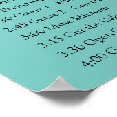 ブライダルシャワー旅程プランティール(緑がかった色)ブルーフローラFab ポスター (角)