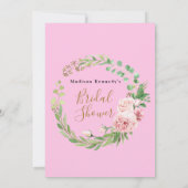 ブライダルシャワー旅程プラン🌸ピンクフローラ 招待状 (裏面)