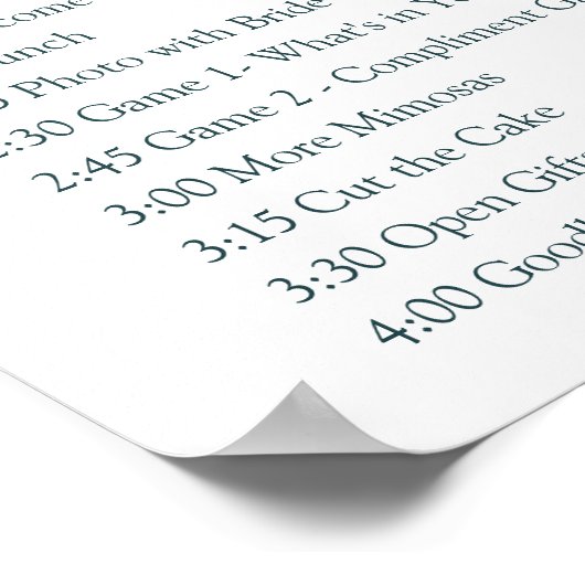 ブライダルシャワー旅程プランブルーフローラFabおもしろい ポスター (角)