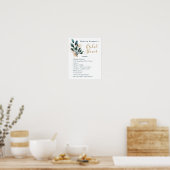 ブライダルシャワー旅程プランブルーフローラFabおもしろい ポスター (キッチン)