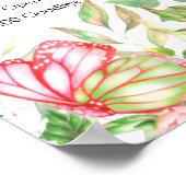 ブライダルシャワー旅程プラン水彩フローラ ポスター (角)