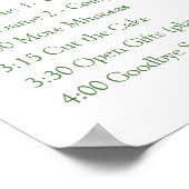 ブライダルシャワー旅程プラン水彩フローラFab ポスター (角)