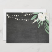 ブライダルシャワー旅程ホワイトフラワーラ素朴イト 招待状 (裏面)