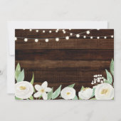 ブライダルシャワー旅程ホワイトフラワーラ素朴イト 招待状 (裏面)