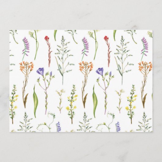 ブライダルシャワー旅程ワイルドフラワーフローラ プログラム (裏面)