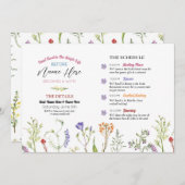 ブライダルシャワー旅程ワイルドフラワーフローラ プログラム (正面/裏面)