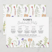 ブライダルシャワー旅程ワイルドフラワーフローラ 招待状 (正面/裏面)