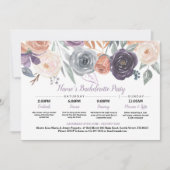 ブライダルシャワー旅程秋ピーチパープルクリーム 招待状 (正面)