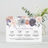 ブライダルシャワー旅程秋ピーチパープルクリーム 招待状 (スタンド正面)