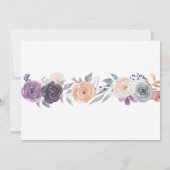 ブライダルシャワー旅程秋ピーチパープルクリーム 招待状 (裏面)