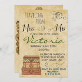 ブライダルシャワー旅行への招待 招待状 (正面/裏面)