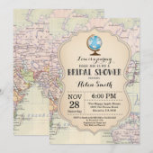 ブライダルシャワー旅行への招待 招待状 (正面/裏面)