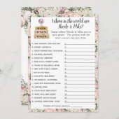 ブライダルシャワー旅行ゲーム 招待状 (正面/裏面)