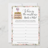 ブライダルシャワー旅行写真推測ゲームカード 招待状 (正面)