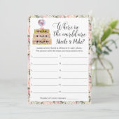 ブライダルシャワー旅行写真推測ゲームカード 招待状 (スタンド正面)