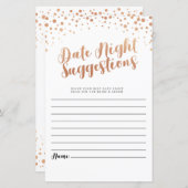 ブライダルシャワー日の夜の提案バラ金ゴールド結婚 (正面/裏面)