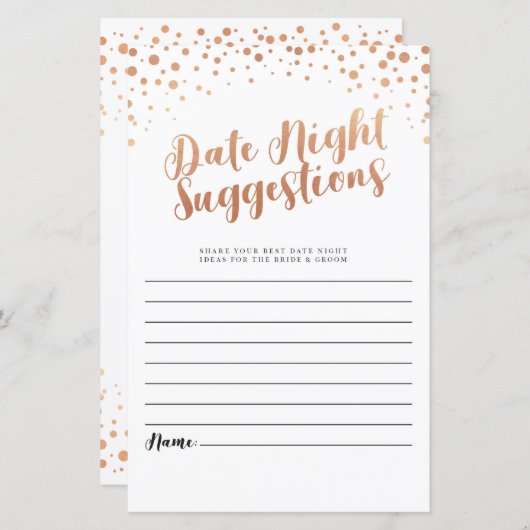 ブライダルシャワー日の夜の提案バラ金ゴールド結婚 (正面/裏面)