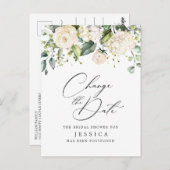 ブライダルシャワー日付の変更赤面ピンクの花 ポストカード (正面/裏面)