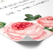 ブライダルシャワー日付の夜の瓶のサイン赤面ピンクRo ポスター (角)