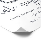 ブライダルシャワー日付の夜のJAR記号 ポスター (角)