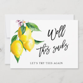 ブライダルシャワー日付を変更するレモン緑 招待状