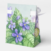 ブライダルシャワー春の結婚式ウォーターカラーヴィオレット フェイバーボックス (裏面サイド)