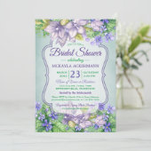 ブライダルシャワー春の結婚式ウォーターカラーヴィオレット 招待状 (スタンド正面)