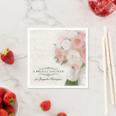 ブライダルシャワー春バラフローラモダンブーケ スタンダードカクテルナプキン (インサイチュ)