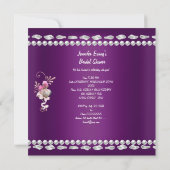 ブライダルシャワー梅ピンク結婚の花 招待状 (裏面)