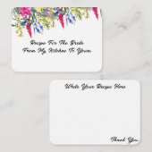 ブライダルシャワー植物性フローラレシピカード ノートカード (正面/裏面)