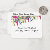 ブライダルシャワー植物性フローラレシピカード ノートカード (正面/裏面インサイチュ)